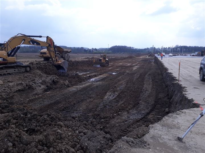 Ostrava Airport Multimodal Park – I. etapa – fotografie ze stavby, 03/2018, foto 3